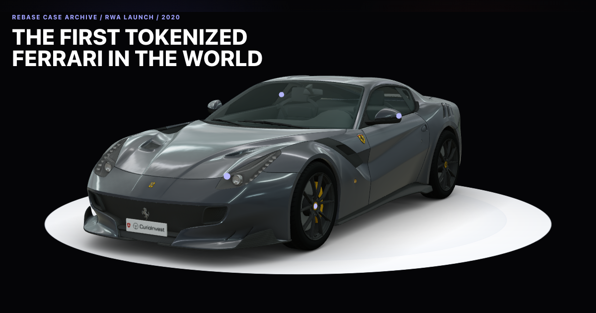 Interactive 3D Ferrari F12tdf showcase for the first tokenized Ferrari case
